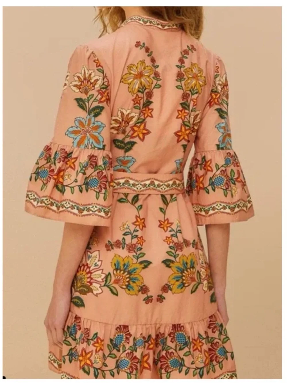 FARM RIO Pink Garden Delight Belted Mini Dress (size small - NWOT) - Picture 2 of 14